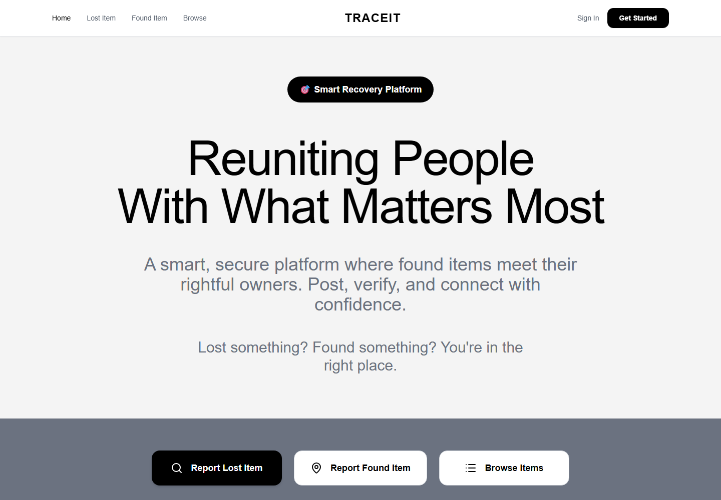 TraceIt interface preview